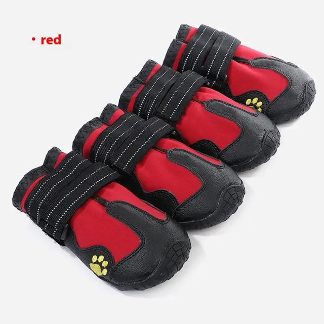 Pet Dog Booties Waterproof Dog Boots Red No Logo 4Pc - Shop at LoveMi