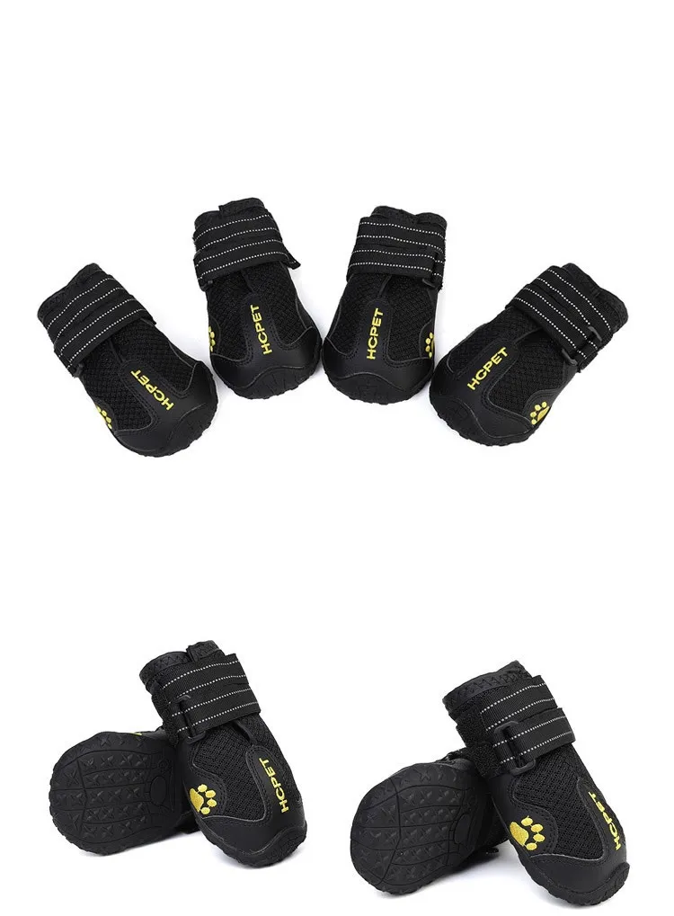 Pet Dog Booties Waterproof Dog Boots - Breathable Black Hc 4Pc