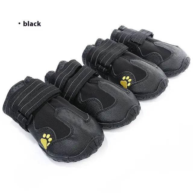 Pet Dog Booties Waterproof Dog Boots Black No Logo 4Pc - Shop at LoveMi