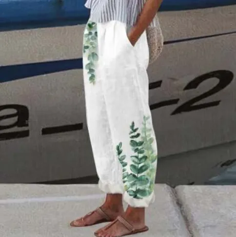 3D Digital Printing Cotton And Linen Simplicity Rag eared Casual Pants 13 Style - Shop at LoveMi