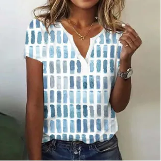 Ladies New Tie-dye Short Sleeve T-shirt Top - 87Color-4Xl