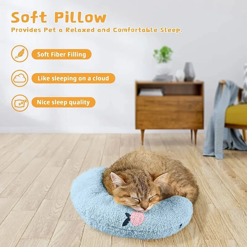 Little Pillow For Cats Fashion Neck Protector Deep Sleep Puppy U-Shaped Pillow Pets Pillow Kitten Headrest Dog Sleeping Pillow Pet Products – image 3