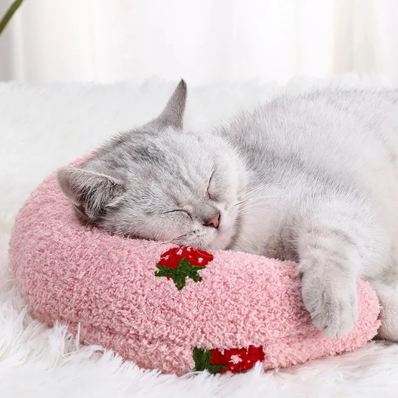 Little Pillow For Cats Fashion Neck Protector Deep Sleep Puppy U-Shaped Pillow Pets Pillow Kitten Headrest Dog Sleeping Pillow Pet Products – image 2
