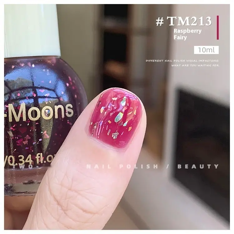 White Sequins Nail Polish Baking-free And Tear-free