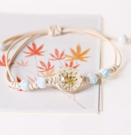 Dried Flower Specimen Preserved Flower Bracelet Couple Gift