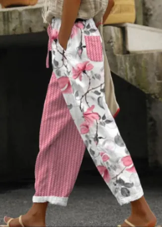 Simple Rag eared Casual Pants Printable Type Custom 1 - Shop at LoveMi