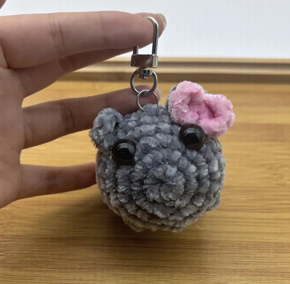 Cartoon Sad Hamster Crocheted Doll Keychain With Keychain - Shop at LoveMi
