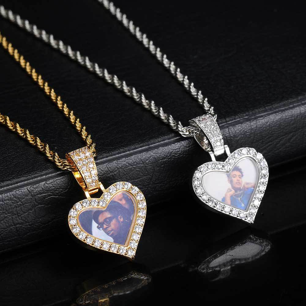 Hip Hop Mini Trumpet Love Photo Pendant Necklace