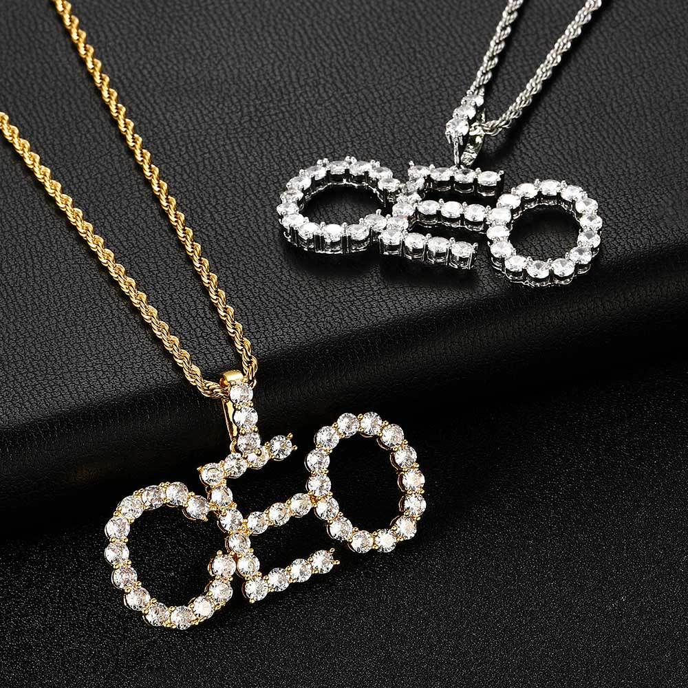 Personalized Single Row Zircon Pendant Necklace