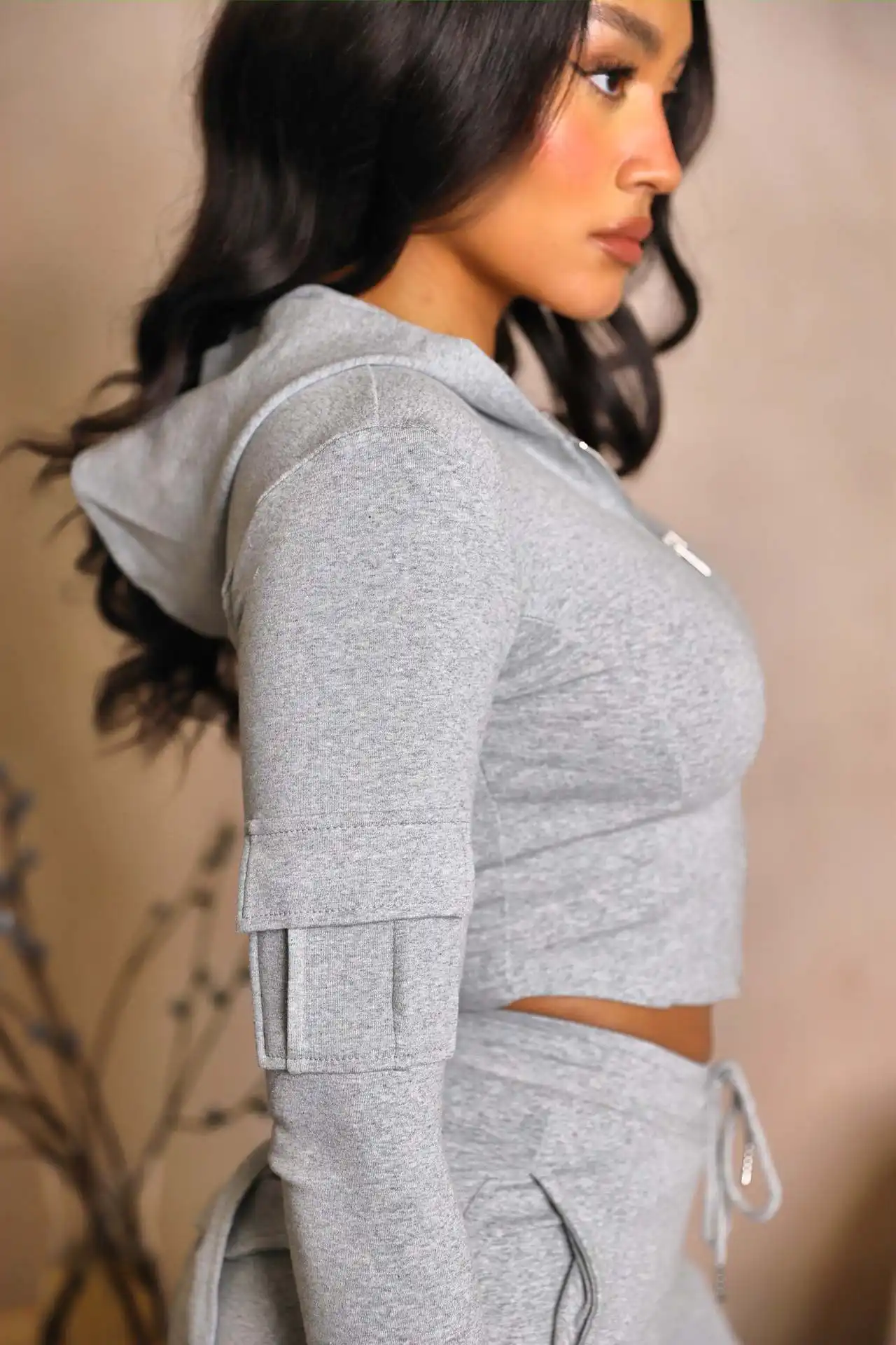 Cargo Pants with Pockets High Waist Drawstring Wide Leg Straight Trousers