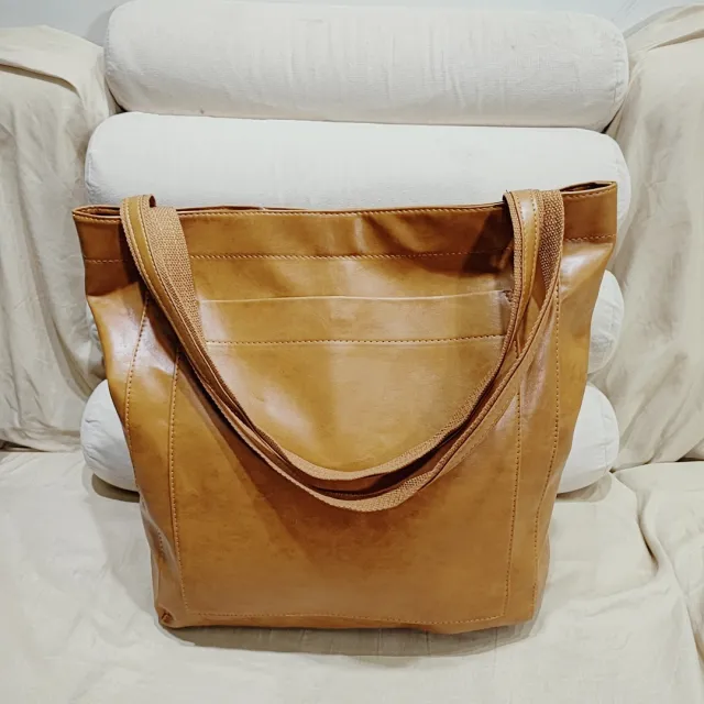 Women's Soft Leather Portable Shoulder With Pocket Vintage Bag Yellow - Shop at LoveMi