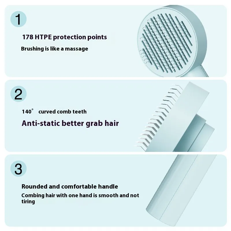 Pet Needle Comb Hair Remover Brush Dog And Cat Pet Comb Self Cleaning Massage Brushes Grooming Supplies – image 2