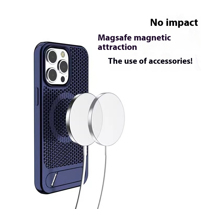 Bracket Phone Case Suitable Grid Cooling Magnetic Suction - Image 8
