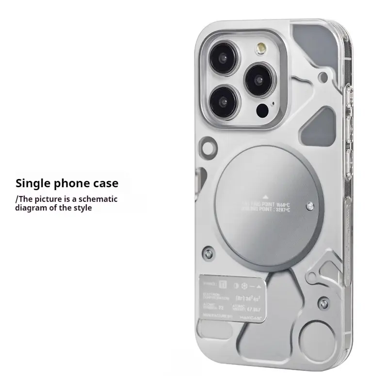 Electroplated Mechanical Silver Phone Case Personalized Magnetic Bracket