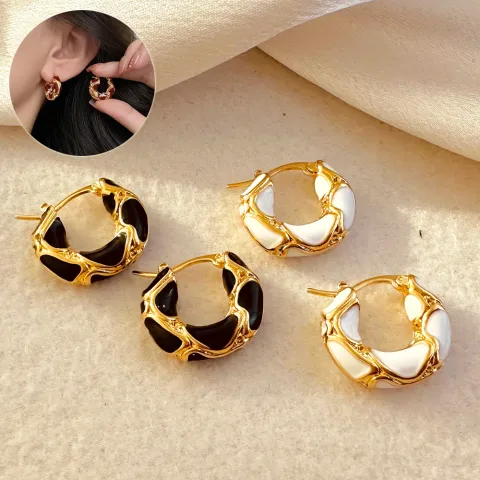Fashion Jewelry New Trendy Enamel Color Metal Texture Small