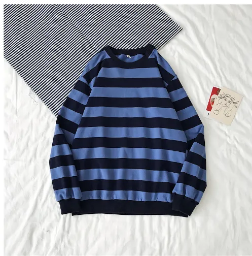 Niche Retro Lazy Style Pullover Outer Wear - Blue