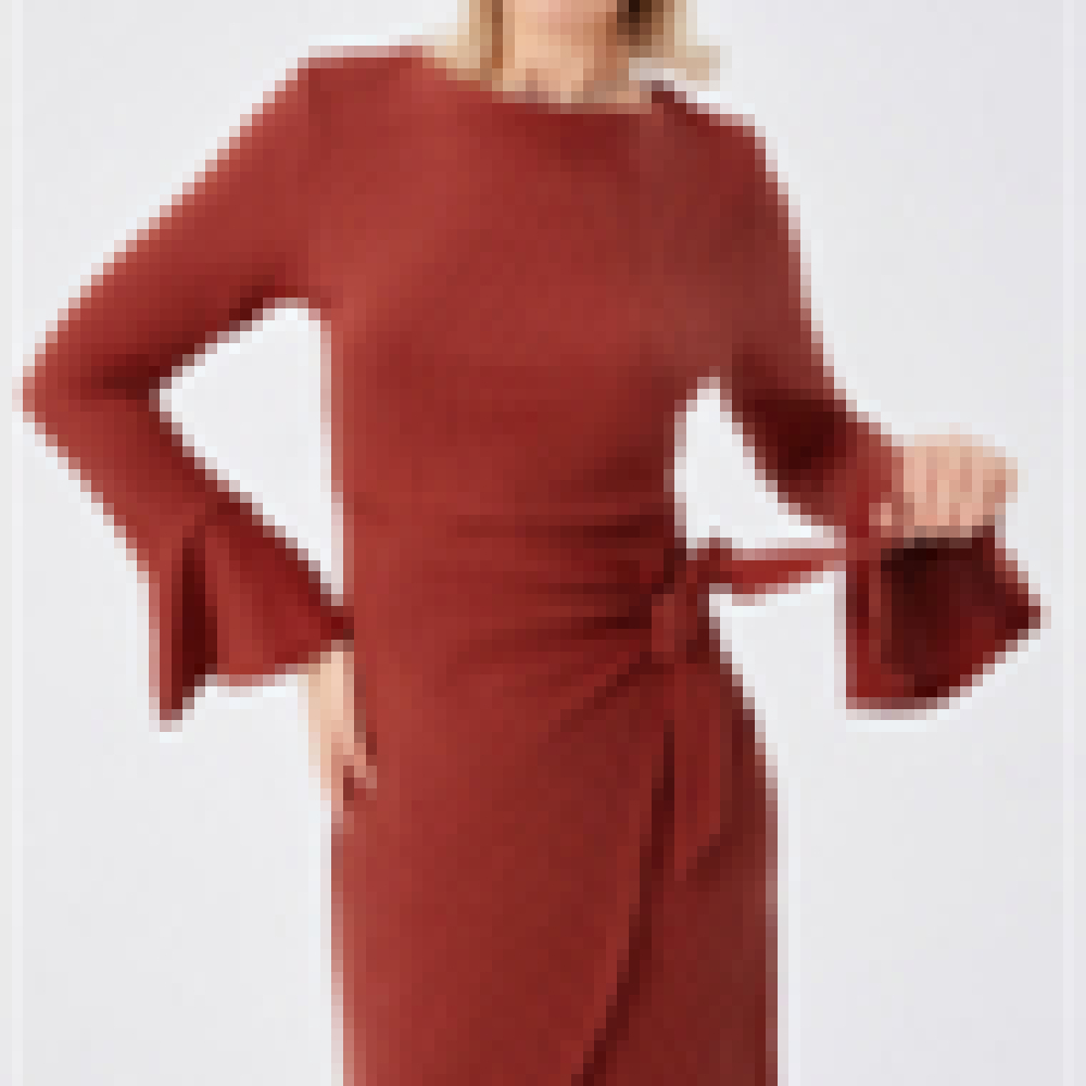 Fashion Small Horn Ruffled Long Sleeve Dress