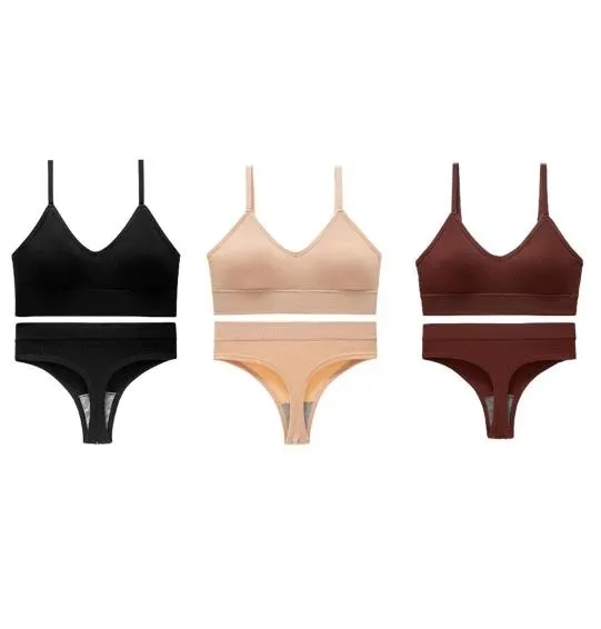Small Chest Push up Thin Without Steel Ring Plus Size Sports Bra Set Bac - Shop at LoveMi