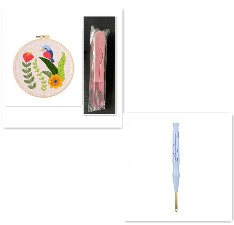 With scissors and needles