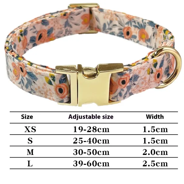 Pet Lettering Collar Metal Floral Collar Hand Holding Rope Medium Large Dog Leash Collar A Peach Powder - Shop at LoveMi