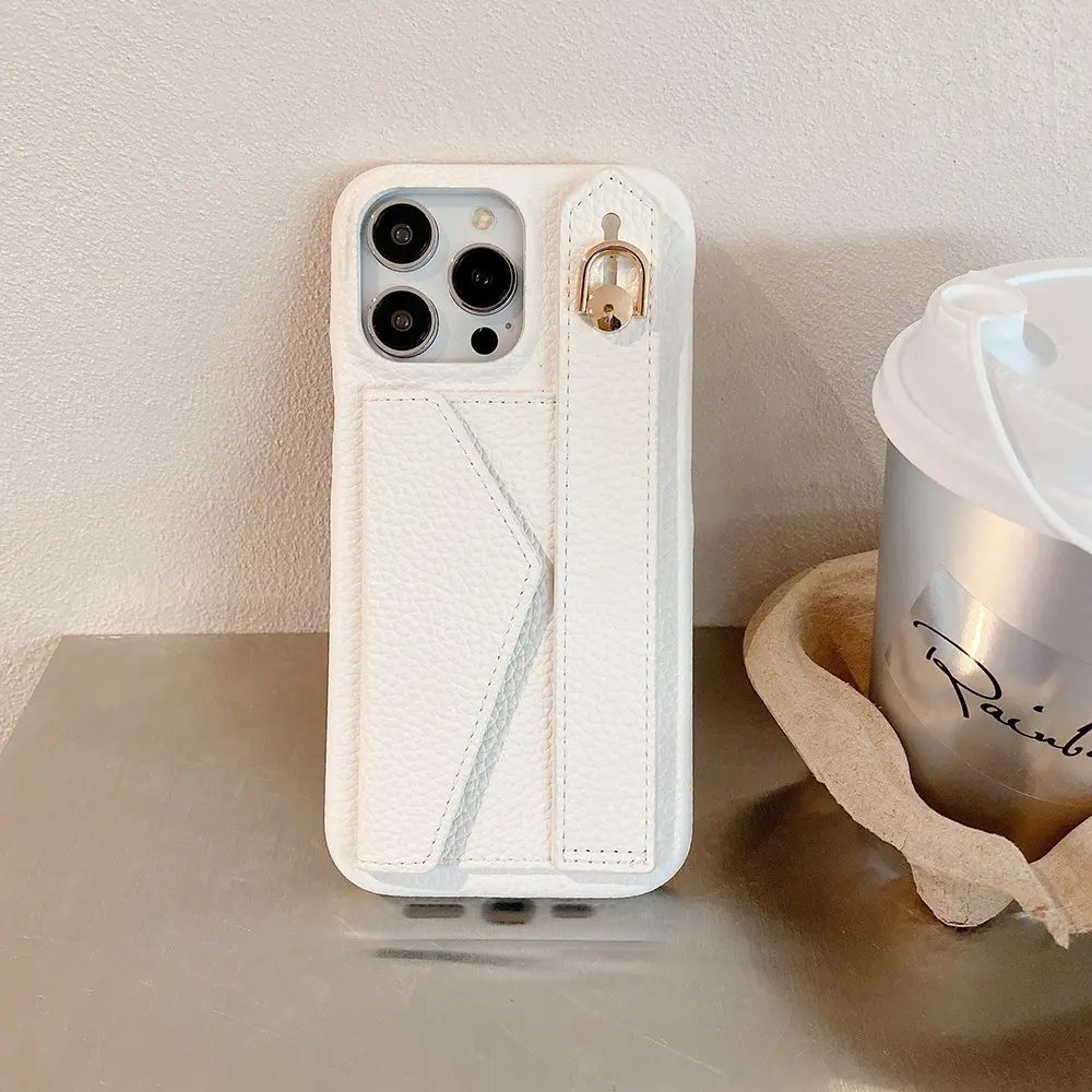 Simple Solid Color Wallet Card Case Phone