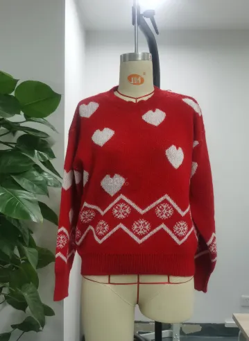 Women's Love Crew Neck Pullover Sweater Red - Shop at LoveMi