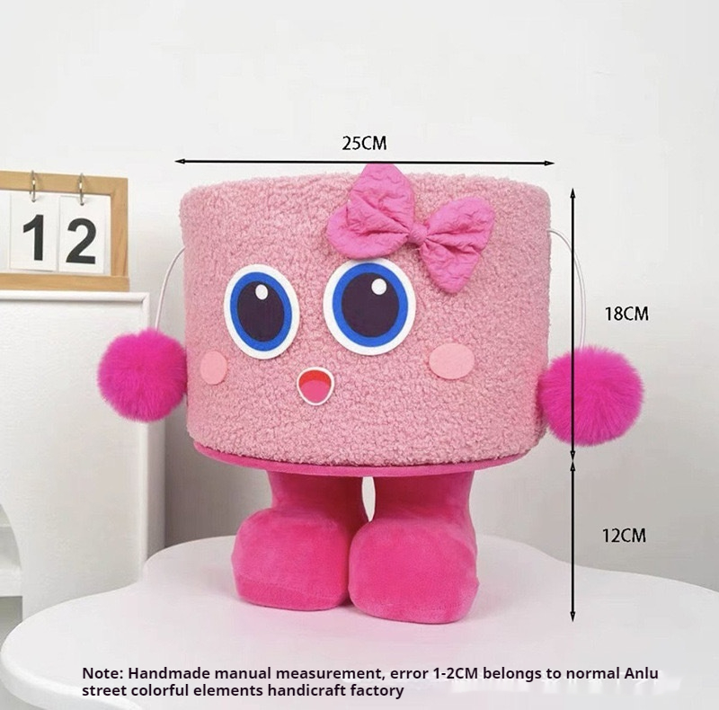 Pink Fur Ball Khaki Big Feet