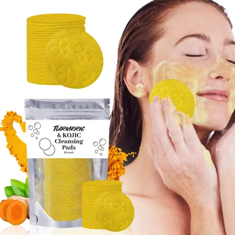 Turmeric Exfoliating Cleansing Pads Compressed Facial Sponges Skin Care