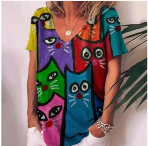 T shirt Animal Print Casual Loose Street Trend Att23041A6 - Shop at LoveMi