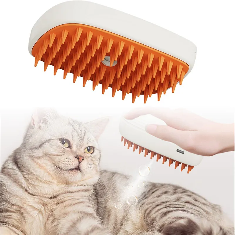 USB Rechargeable Pets Steam Brush Spray Massage Comb Pet Grooming Tools Cat Steam Comb Pet Products – image 3