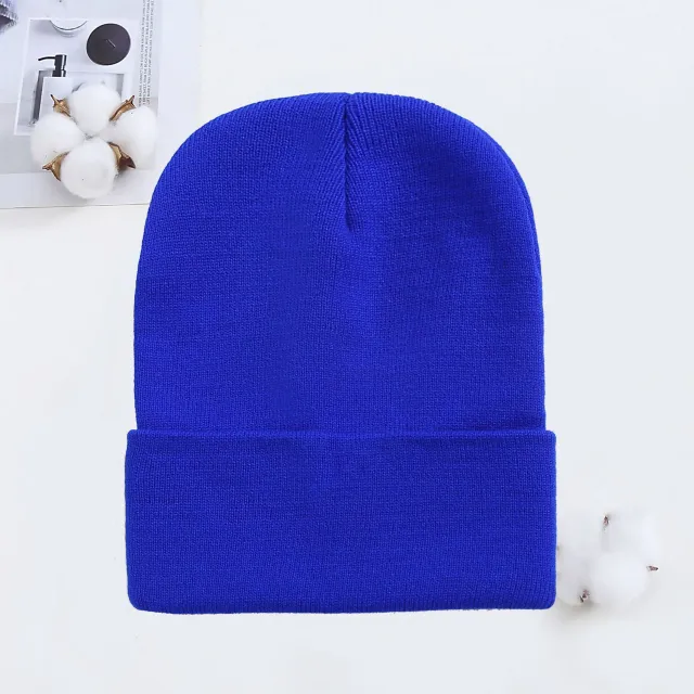 Knitted Hat AutumnWinter Cold Hat Couple Knitted Hat Candy Color Sky Blue - Shop at LoveMi