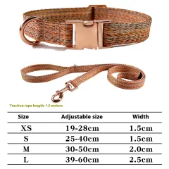 Dog Leash With Engraved Lettering And Anti Lost Collar - Orange Collar Rope - View 1