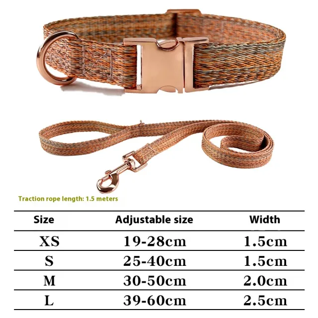 Dog Leash With Engraved Lettering And Anti Lost Collar Orange Collar Rope - Shop at LoveMi