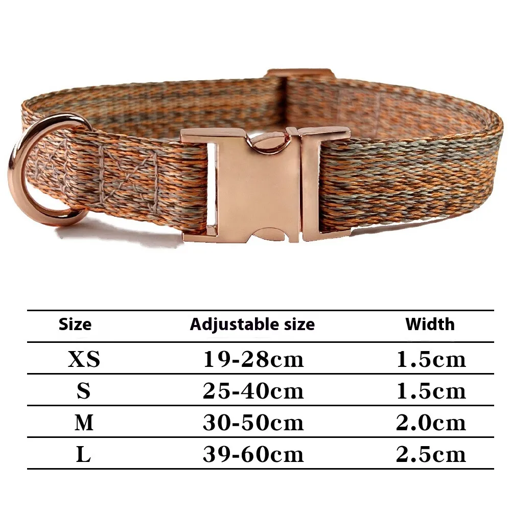 Dog Leash With Engraved Lettering And Anti Lost Collar - Orange Collar