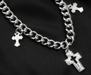 Men's Cross Hip Hop Titanium Steel Simple Style Necklace