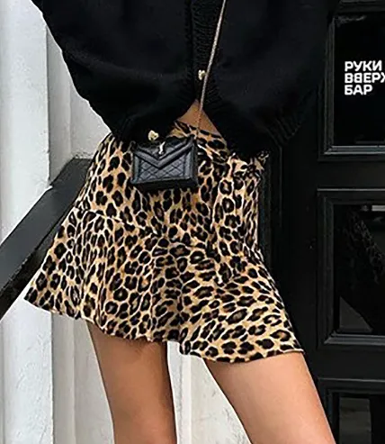 Fashion Vintage Leopard Print Short Skirt Leopard - Shop at LoveMi