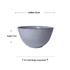 Creative Retro Ceramic Shaped Tableware Bowl Plate Dish - 8.1Inch Large Soup Bowl - View 1