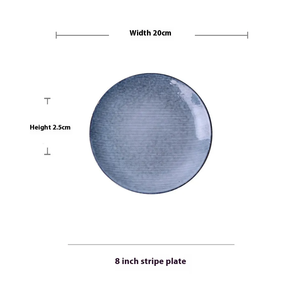 Creative Retro Ceramic Shaped Tableware Bowl Plate Dish - 8Inch Plate