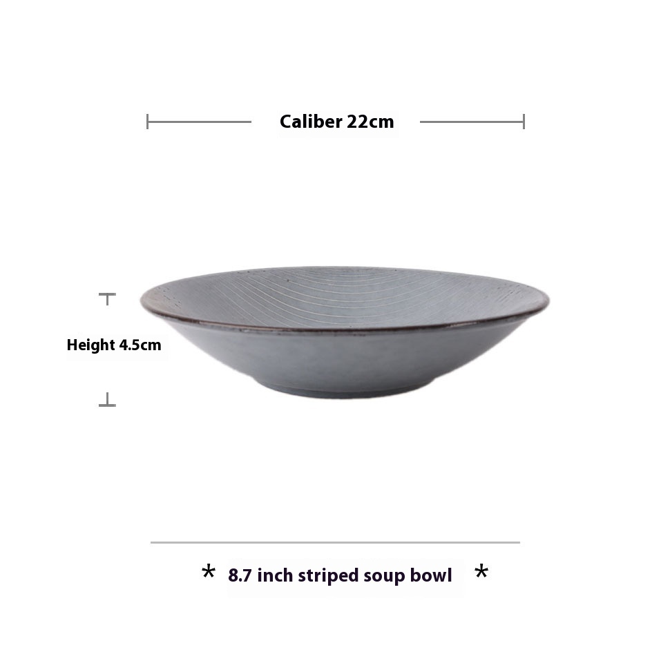 8.7inch striped soup bowl