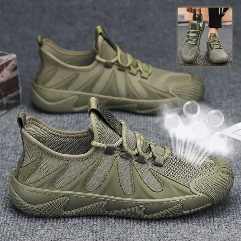 Breathable Mesh Sports Shoes Casual Lace-up Sneakers Men Non-slip