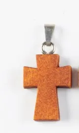 Men's DIY Wooden Cross Pendant Brown - Shop at LoveMi