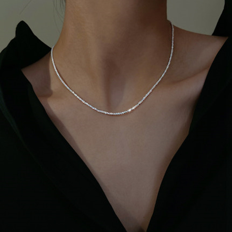 Silver Cauliflower Sparkling Necklace