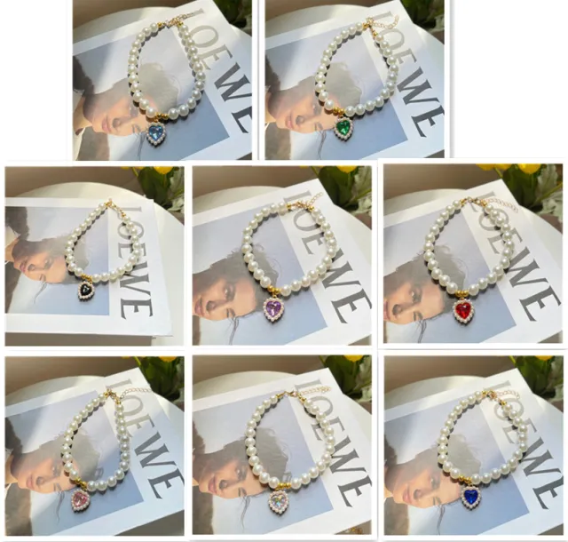 Pet Jewelry Cat Dog Necklace Retro Love Crystal Pendant Necklace Pet Products Set - Shop at LoveMi