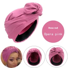 Women's Cross Headscarf Fashion Bag Cap French Retro Headscarf Multi-matching Belt Method - Rose Pink - View 1