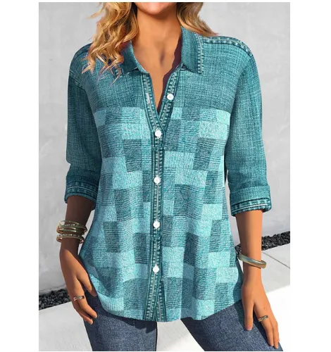 Women's Autumn Vintage Denim Jacket - B25Shh010217062-3Xl