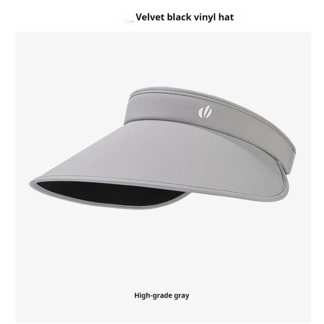 Velvet Vinyl Topless Hat Foldable Sun Hat Outdoor Sports High Grade Gray - Shop at LoveMi