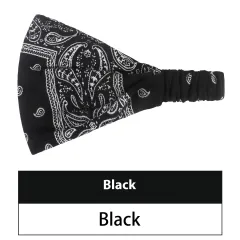 Women's Hair Band European And American Bohemian Style Elastic Elastic Band Paisley - Black - View 1