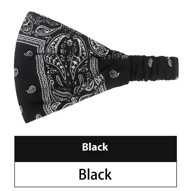Women's Hair Band European And American Bohemian Style Elastic Elastic Band Paisley Black - Shop at LoveMi