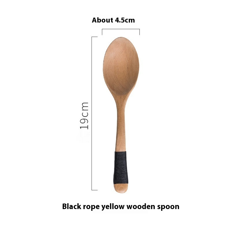 Black Rope Yellow Wooden Spoon