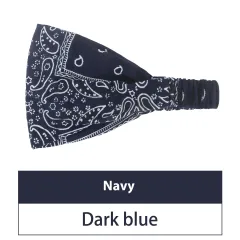 Women's Hair Band European And American Bohemian Style Elastic Elastic Band Paisley - Navy Blue - View 1
